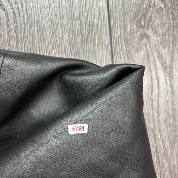 Smart Set Black Leather Mini Skirt Front Buckle Snap Buttons 28" 5 - Picture 7 of 7